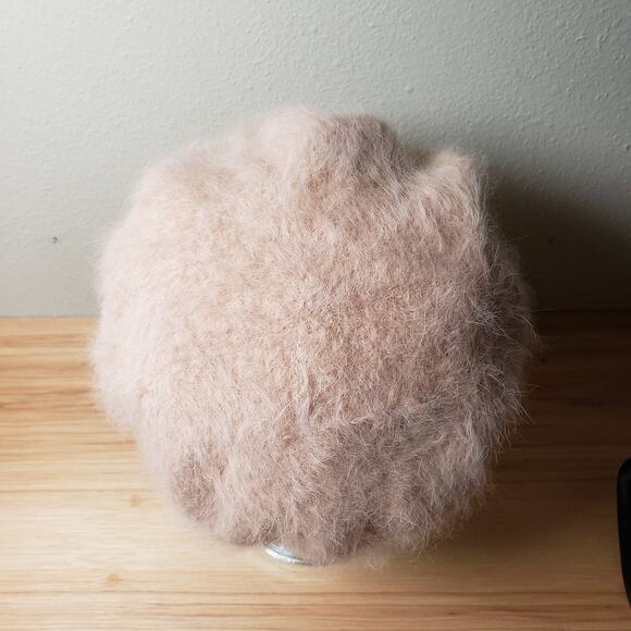 Vintage Women's Angora And Wool Fashion Baret Hat Beige Cream Winter Old Money - Picture 5 of 9